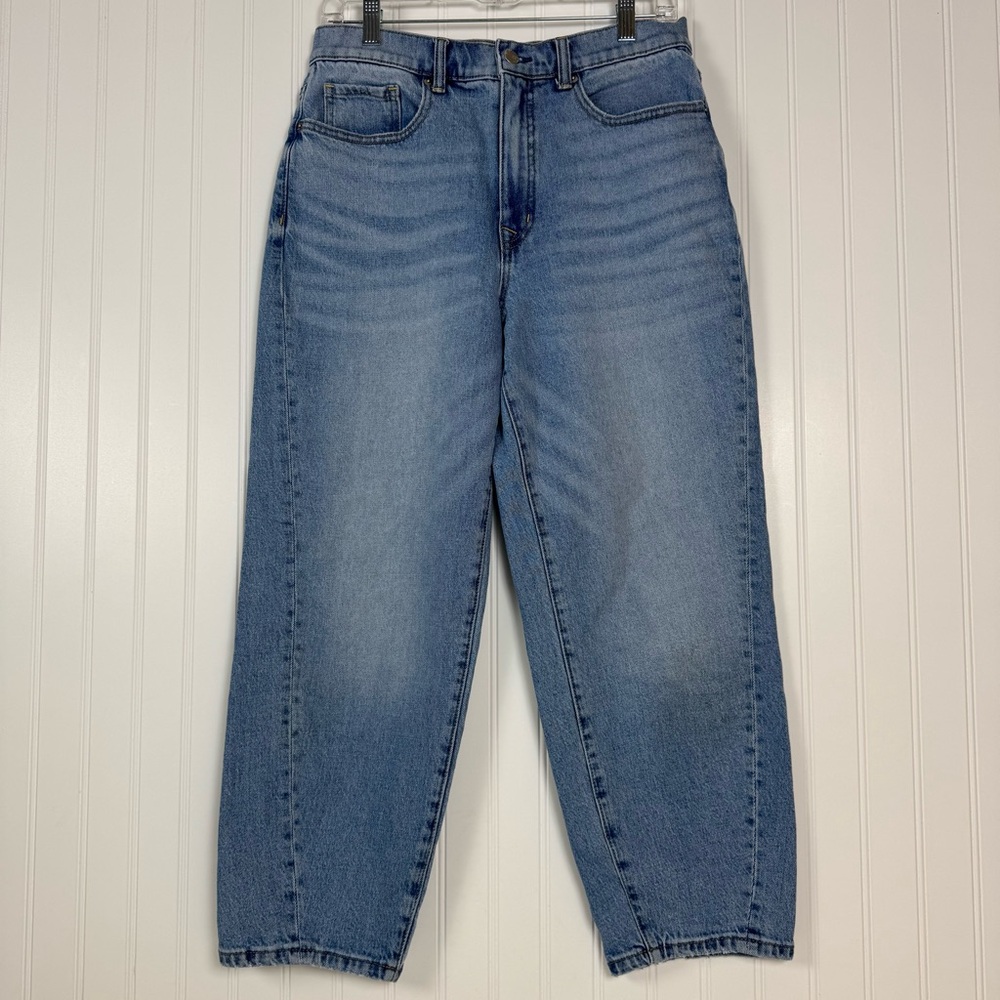 Evereve Ever Seam Barrel Jeans Women's Size 29 Blue High Rise Denim Ankle‎